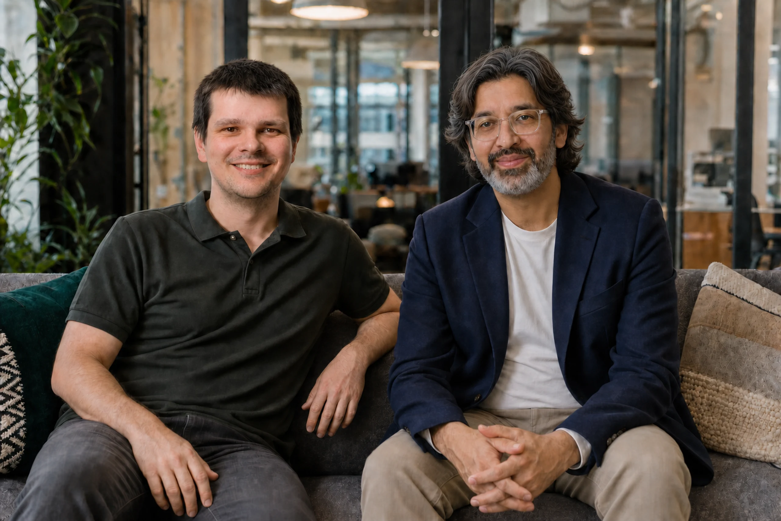 Alex and Has, founders of Jazari One, seated together