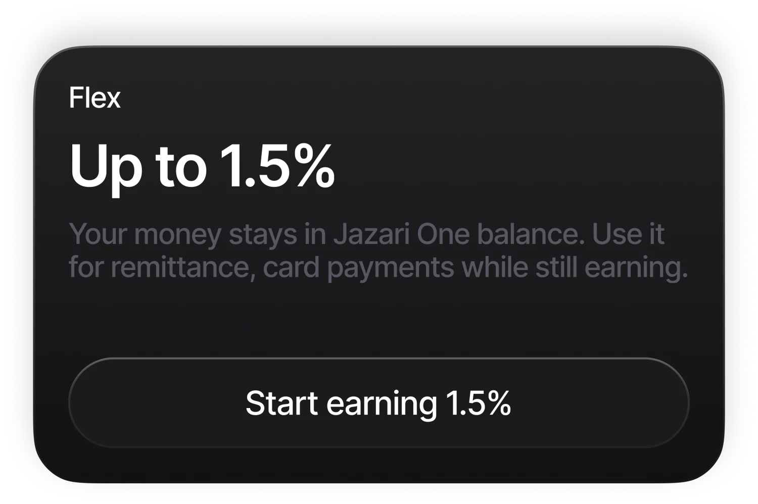 Flex deposit, up to 1.5%