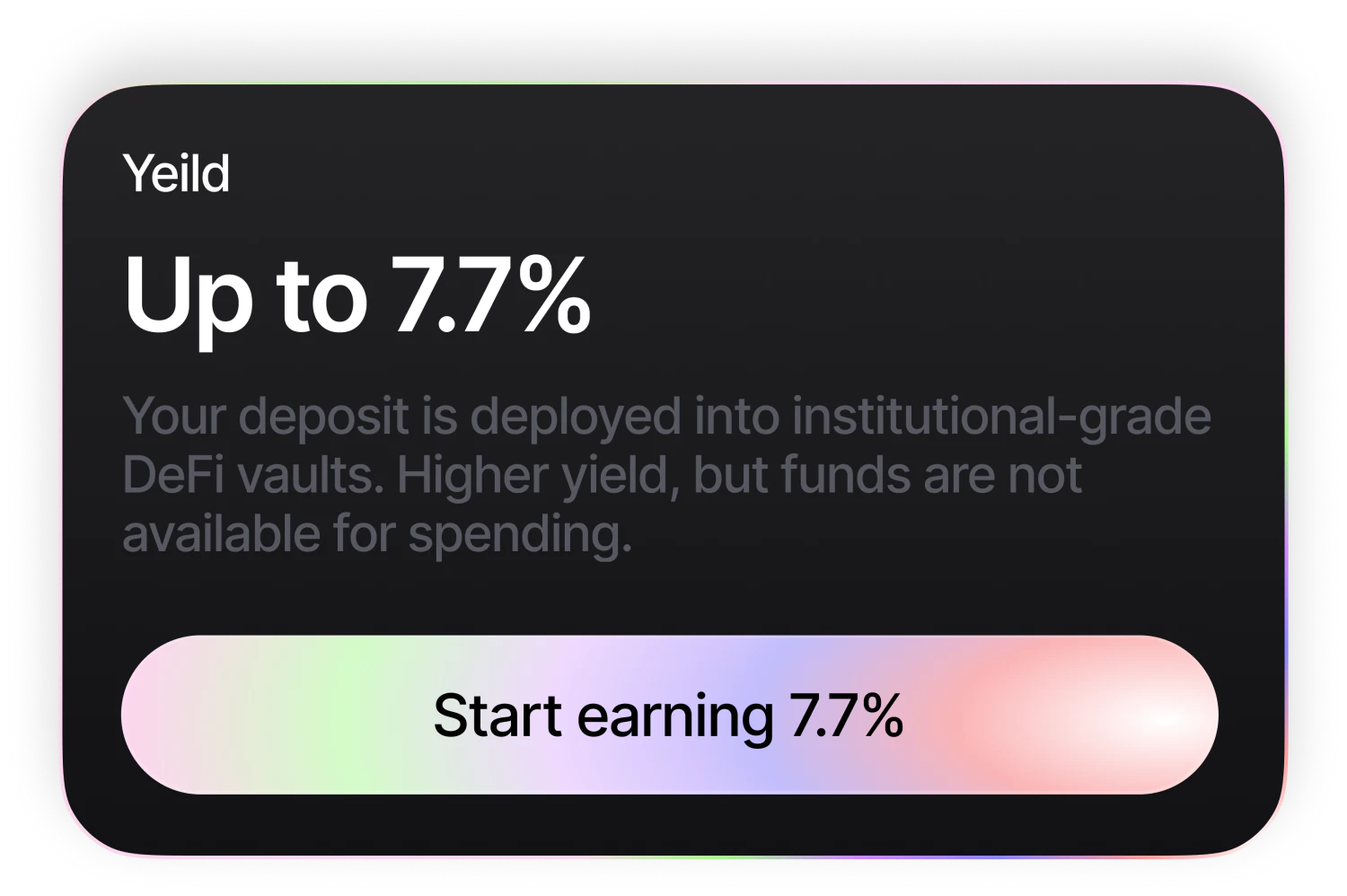 Yield deposit, up to 7.7%